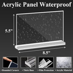 Acrylic Sign Holder 8.5 x 5.5 Horizontal, 8Pack Double-Sided Standup Table Top Clear Sign Holders, T Shape Plastic Acrylic Picture Frame Menu Flyer Paper Holder Display Stands for Office Store Wedding