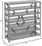 Global Industrial 7 Shelf Steel Shelving with (36) 4" H Plastic Shelf Bins, Gray Frame & Yellow Bins, 36" W x 12" D x 39" H, Industrial or Commercial Storage, Assembly Required