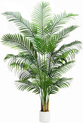 Artificial Fake Palm Tree with 18 Trunks and Real Bark Design, Premium Polyester,Tropical Paradise Palm Tree in Pot (1, White, 6 FT)