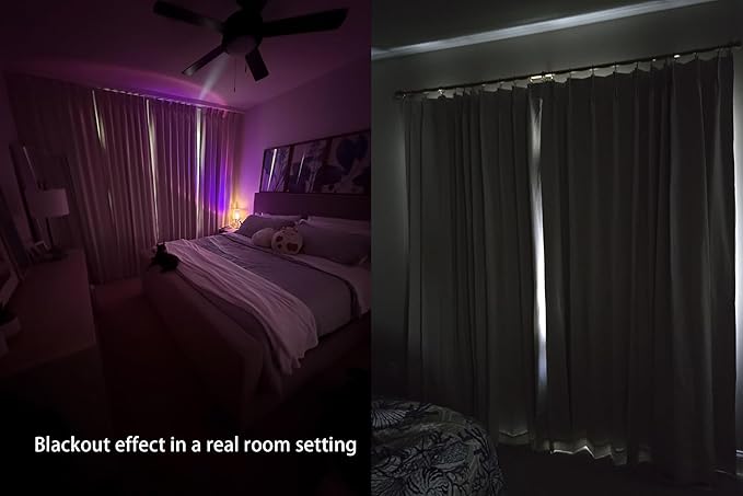 Vision Home Natural Pinch Pleated Full Blackout Curtains Linen Blended Room Darkening Window Curtains 90 inch for Living Room Bedroom Thermal Insulated Pinch Pleat Drapes with Hooks 2 Panel 40"Wx90"L