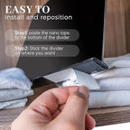 ROUFA Clear Shelf Dividers, 4Pcs Acrylic Closet Dividers Fit for Any Thickness of Shelves, Multi-Purpose Wood Shelf Separators for Bedroom, Kitchen, Office, Bathroom, 11.8''x11'' (Black)