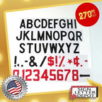 4" Flex Changeable Sign Letters on 5" Clear Panels – Black Letters & Red Numbers – Fits A-Frame, Sidewalk & Portable Signs – Made in USA