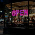 LED Open Sign for Business, exTopGoal 30"x10" Large Ultra Bright Open Signs with Remote Control, Dimmable Window Sign for Store Shop Storefront - Red&Blue