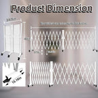 TSAYAWA Retractable Fence Outdoor, 216" Wide Expandable Driveway Gate for Dogs, Aluminum Portable Retractable Barricade for Garage, 18 Feet Expanding Security Gate with Casters, Rotatable, White