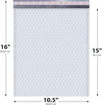 White 10.5x16 Inch Large Poly Bubble Mailers #5 | Padded Envelopes with Self Seal | Air Lined Cushioned Bubble Mailer | Usable Size 10.5x15 | 100 Pack Bulk | Lightweight shipping Bags