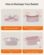 KALLAX Small Woven Basket, 12 x 8 x 4.5 Inches, Small Storage Baskets for Organizing, Gift Baskets Empty, Cute Rope Shelf Closet Storage Bins for Shelves, Dog Toy Basket, 3 Packs, Light Pink