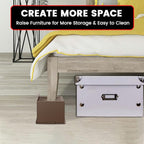 Bed Risers 6 Inch Heavy Duty, Oversized Furnitures Risers 6 inch Support 6000 lbs, Bed Table Rising Blocks, Fits for Couch, Sofa, Chair, Furniture Lifts 4 Pack,Dark Brown