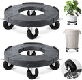 ToLanbbt Trash Can Dollies with 3 in Upgraded Wheels, 15-19 in Adjustable Round Furniture Dollies Heavy Duty 480 LBS Drum Rolling Base, Keg Carts for 20, 32, 44, 55 Gallon Garbage Cans, Gray, 2 PCS