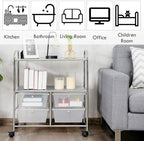 Giantex Rolling Storage Cart w/ 4 Drawers 2 Shelves Metal Rack Shelf Home Office School Beauty Salon Utility Organizer Cart with Wheels (White)