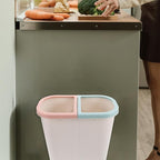 Dry Wet Separation Kitchen Garbage Can Narrow Dual Compartment Trash Bin for Home Office Compact Space-Saving Wastebasket Efficient Sorting for Bathroom and Kitchen