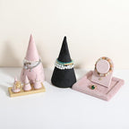 GemeShou Velvet bracelet display stand for selling, black jewelry bangle holder with golden base, felt bracelet storage organizer for nightstand home decor【Bracelet holder-black】