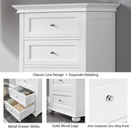 Tall White Dresser for Bedroom with 7 Drawers, 52" Tall Chest of Drawers Modern Wooden Lingerie Chest with Crown Molding and Solid Wood Ball Legs, Anti-0xidation Zinc Alloy Knob(White)