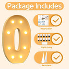 Marquee Numbers 3 Feet Tall Large Light Up Numbers 40th 50th 60th Birthday Decorations Women Men Big Yellow Light Outdoor Anniversary Decorations Balloon Arch Kit Party Backdrop 0