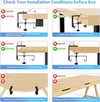 KEEGH No Drill Under Desk Cable Management Tray - 28" Cord Management Under Desk - Clamp/Screw Mount - Support Upto 70lbs - Fabric Wire Management - Gaming/PC Cable Tray Cord Hiders for Office/Home
