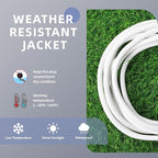 EP 30 Ft Outdoor Extension Cord, 12/3 SJTW Heavy Duty Extension Cable with 3 Prong Grounded Plug, 15 AMP Power Cord for Lawn, Garden, Appliances, White