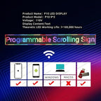 XSGD P10 Scrolling LED Sign WiFi Programmable LED Display, Outdoor IP65 Waterproof Digital Message Display Board, Customizable Neon Sign Open Signs for Business Advertising Store Restaurants 115"X14"