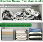 Shelf Dividers for Closet Organization: 4 Pack 10" Tall X 8.4" Deep Acrylic Clear Vertical Shelves Separators - Adhesive Adjustable Easy to Install Remove - Handbags/Clothes/Towel Storage