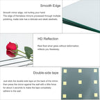 Ruomeng Full Length Wall Mirror Tiles, Gym Mirrors 12" x 15" x 4Pcs Square Wall Mounted Mirror, Frameless Mirror Tiles for Home Gym, Bedroom, Door