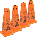 Plastic Traffic Cones, 4-Sided Message Cones, Road Safety Parking Cones, Standing Traffic Warning Signs for Cleaning Area, Garage, No Entry (4, Do Not Enter, Large)