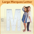 imprsv 3FT Marquee Letters, Moasaic Letters Marquee Light Up Letters for Birthday Wedding Engagement Party Decoration, Large Marquee Letters Kit for Baby Brithday Party, Letter M (Assembly Needed)