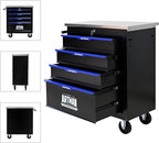 4 Drawer Rolling Tool Chest with Locker, 25.9" D Metal Movable Lockable Tool Cart Box Multi-Functional Hardware Storage Cabinet Box for Warehouse Basement Home Pantry Garage
