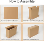 CRUGLA 40 Packs 12x9x4 Shipping Boxes for Small Business, Corrugated Cardboard Boxes Bulk for Shipping Packing Mailing