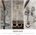 Mikinona 5Pcs High-Strength Tent Deck Pegs with Spring Buckles Silver Stainless Steel Tent Anchor Hooks for Secure Wind-Resistant Camping Canopy and Awning Fixing