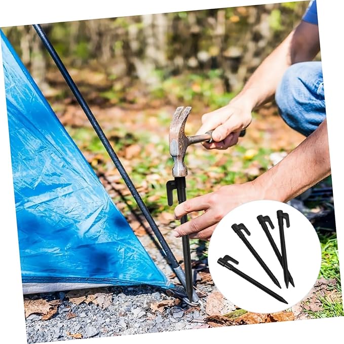 10pcs Wind-Resistant Plastic Beach Tent Stakes for Sand Camping Ground Anchors Outdoor Rug Pegs for Gardening Hiking and Tarp Stabilization