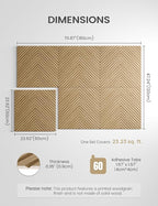 Large Felt Bulletin Board,Cork Board Alternative 70.87'' x 47.24'' Art Acoustical Wall Panels-6 Pack with 60 Adhesive Tabs,for Recording Studio/Home Offices-Natural Oak/Pyramid