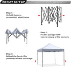ABCCANOPY Patio Pop Up Canopy Tent 10x10 Commercial-Series (Gray)
