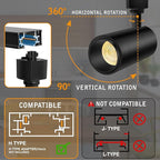 【2025 Upgraded】10 Color Zoomable Track Light Head Dimmable H Track Lighting Remote Control Bright Ceiling Spotlight Fixtures for Kitchen Dining Room 2700K-6500K 15°~60° CRI90 12W 1100lm Black 6 Pack