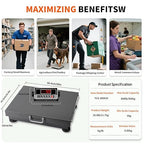 MEIYA Heavy Duty Shipping Scale, 660 lb Industrial Platform Scale for Packages, 0.1 lb Accuracy Postal Scale for Small Business & Warehouse with LB/KG, Counting, Tare & LCD, Lithium Battery & Adapter