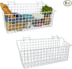 G.CORE 2 Pack Large Pegboard Baskets, Metal Shelves Hooks to 1/8" 1/4" Peg Boards, Peg Board Baskets Bins Set - Organize Tools Workbench Accessories Garage Storage Wall Mount Organizer Attachments