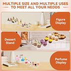 10 Pcs Large Acrylic Display Risers, 2 Sets Clear Risers Display Stands, 0.19" Thick Large Acrylic Risers for Display, Clear Rectangular Display Shelf for Showcase Cupcake Dessert Toys Perfume