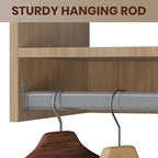 ROOMTEC 28.5" Medium Hanging Closet Unit, Modular Closet System with Hanging Rod, Wardrobe Organizer for Bedroom or Walk-in Closet, Wall Mounted, Customizable Clothes Storage Unit, Wood