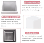 HAISIWLKJ 3PCS Square Pedestal Stands for Parties, White Metal Square Plinths Dessert Table Cube Display Pillars for Birthday Wedding Bridal Baby Shower Party Decorations(Small)