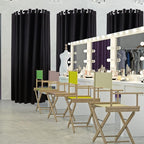 Fitting Room for Boutique, Portable Dressing Room Clothing Store, U-Shap Changing Room with Shading Curtain Privacy Screen for for Retail Store Kiosk Shop (Size:80x85x200cm,Color:Black)