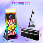 Magic Mirror Photo Booth 65" with 43" Touch Screen Selfie Mirror Photo Booth Machine with Flight Case, Mirror Photo Booth for Event Rental Wedding Party (65-43in White)