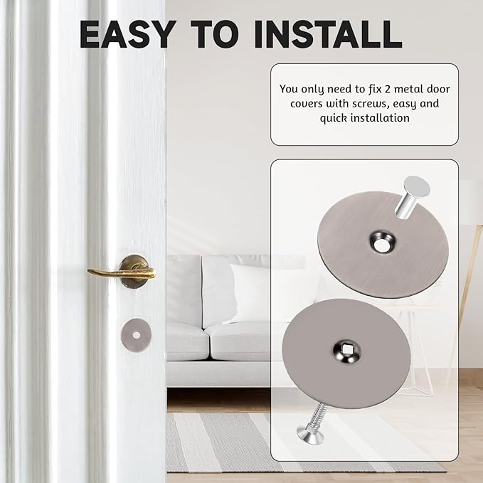 Door Hole Cover Plate, Door Knob Cover Door Knob Plate 2-5/8" Diameter Bronze Door Knob Covers Door Hole Filler Plate for Home Security