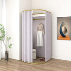 Clothing Store Fitting Room with Shading Curtain, Portable Temporary Mobile Privacy Protection Dressing Room, Foldable Mall Simple Changing Room and Temporary Mobile Room,200x100x95cm (Grey)