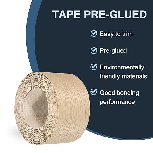 PATIKIL White Oak Edge Banding, 2 in x 25 ft Wood Veneer Tape, Pre-glued Flexible