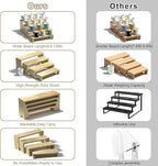 4 Set Large Wooden Tiered Riser Display Stands for Vendor Events,Stackable Perfume Organizer Cologne Stand for Men Women,Wooden Cupcake Dessert Stand,Wood Dessert Table Display Set,Food Display Risers for Party（12-11.2-10.4-9.6IN）