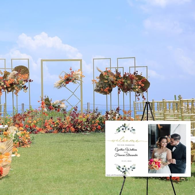 63" Easel Stand for Wedding Sign - Adjustable Easels for Display Painting Canvas - Metal Floor Easels with Portable Bag Fit for Lobby,Exhibition,Holds 4lbs,2Pack