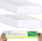 Chinco 50 Pack Clear Adhesive Pockets, Labels for Storage Bins, Plastic Self Adhesive Index Card Holder with Top Open for Organizing Bins Box Drawer(18 x 4 Inches)
