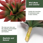 Artificial Agave Plants,Large UV Resistant Fake Agave Planters for Indoor and Outdoor Decorating Tropical Plant Succulents Greenery Indoor Decor (2Pack,22" Red)