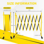 11 Traffic Barricade with Casters, Metal Expandable Barricade, Folding Security Gate, Retractable Fence Outdoor Barricade Fence for Construction Area, Traffic Control（2 Pack)
