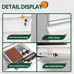 3 Drawer File Cabinet with Lock, Metal Mobile Filing Cabinet on Wheels, Under Desk Storage Cabinet for Home Office, Deep Drawers for Letter/Legal/A4 Files with Anti-Tip Design (White)