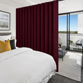 Hiasan Christmas Patio Sliding Room Divider Door Curtains - Extra Wide Privacy Room Thermal Insulated Blackout Curtain with Back Tab & Rod Pocket for Bedroom Partition(100 x 108 Inches, Burgundy)