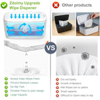 Wipes Dispenser, Wipe Holder for Baby, Refillable Wipe Container, Portable Press to Open, Non-Slip