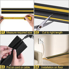 MYFAMIREA 20FT Floor Cord Cover Heavy Duty Cable Cover Protector 3 Channels Extension PVC Floor Wire Cover Outdoor Cord Hider Management Cord Cover for Wire on Floor Home Office Outdoor (2PCS 10FT)